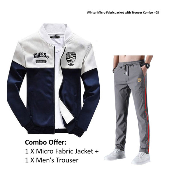 Winter Micro Fabric Jacket with Trouser Combo - 08