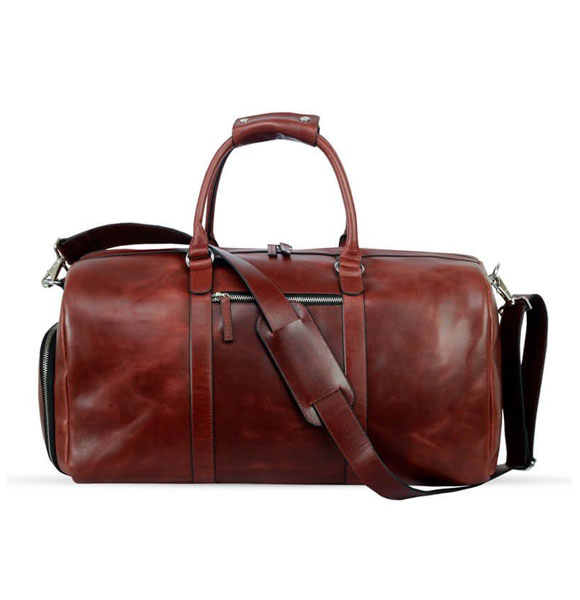 Antique Maroon Oil Pull Up Leather Duffle Bag SB-TB303
