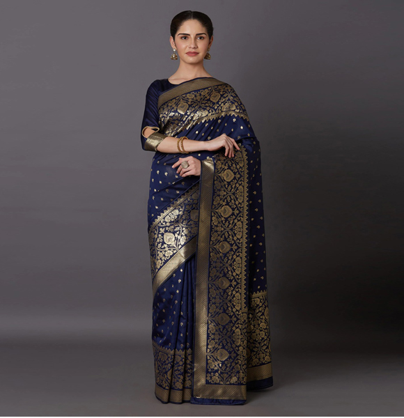 Gorgeous Silk Blend Printed Saree with Blouse GM-1151