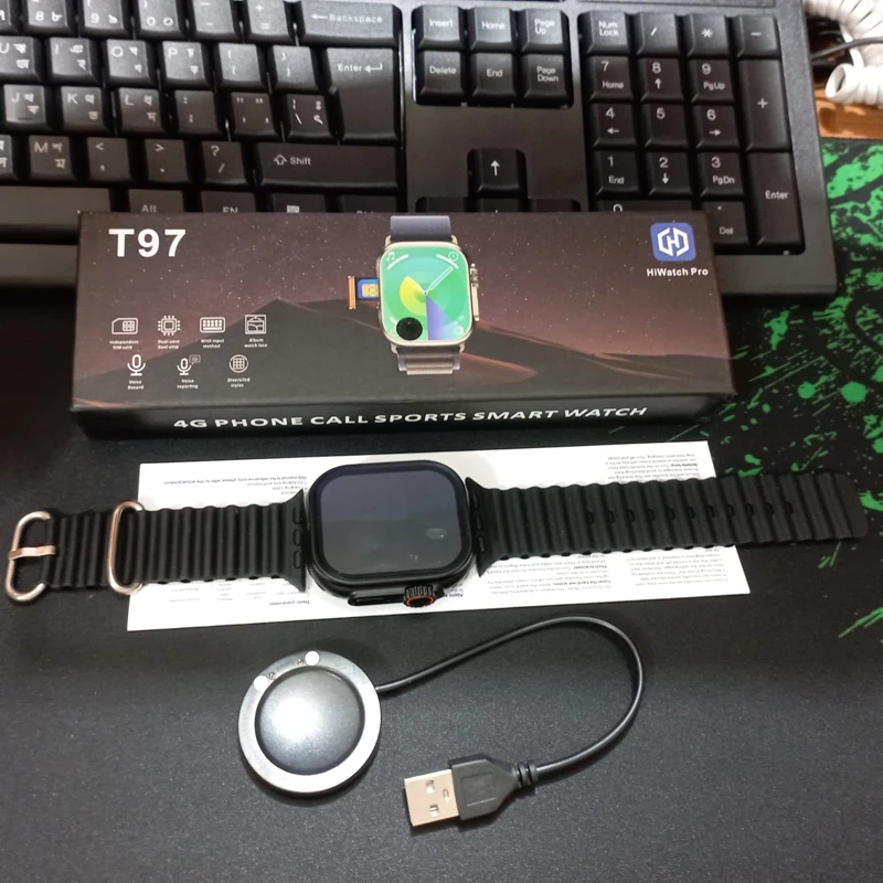 T97 Bluetooth Calling Smart Watch with 1.91 Inch Display, IP67 Waterproof & Long Battery Life