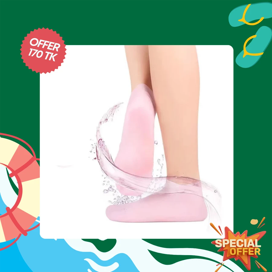 2 PCS Silicone Socks for Women, Soft Gel Moisturizing Foot Socks, Spa Socks for Softening Dry Feet, Cracked Heels Foot Care
