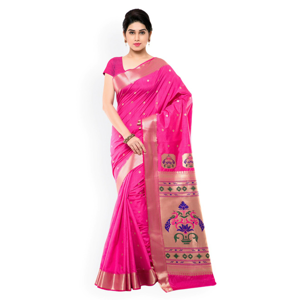 Gorgeous Silk Blend Printed Saree with Blouse GM-1184