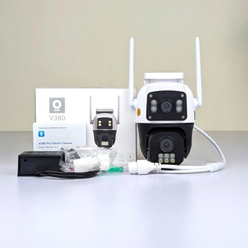 V380 Dual Lens 8MP 360° PTZ WiFi Security Camera with Human Tracking