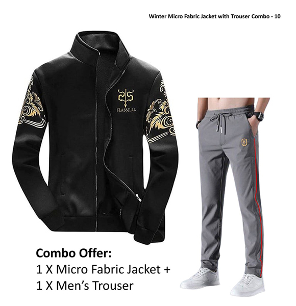 Winter Micro Fabric Jacket with Trouser Combo - 10