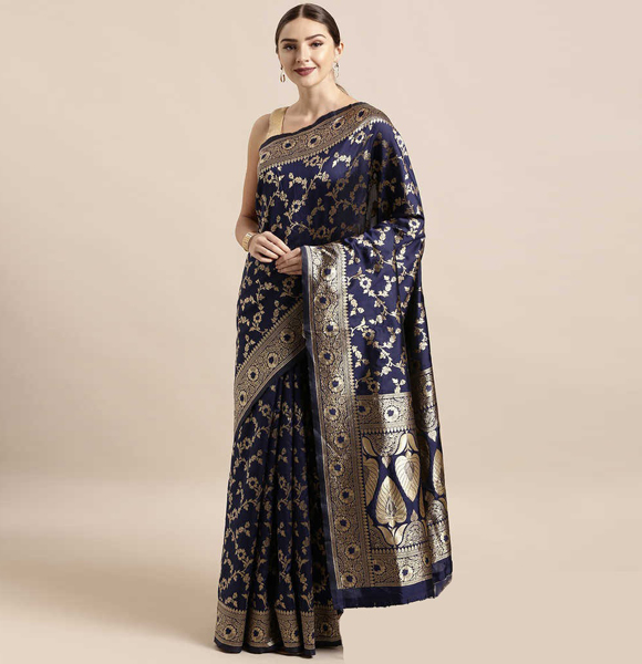 Gorgeous Silk Blend Printed Saree with Blouse GM-1145