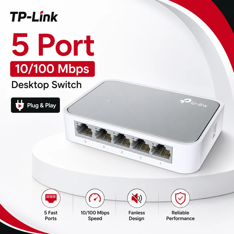 TP-Link TL-SF1005D 5-Port 10/100 Mbps Desktop Switch