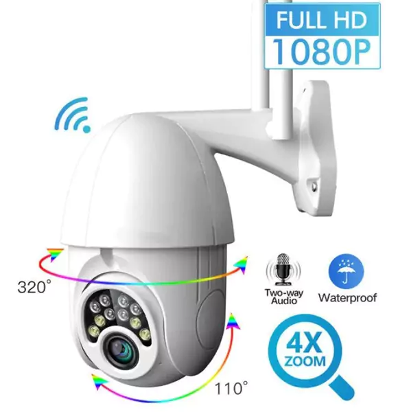 V380 Q10 1080p 3MP HD PTZ WIFI IP Camera Outdoors Waterproof Color Night Vision (ANV)