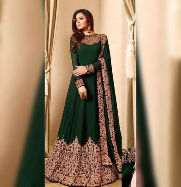 Georgette Embroidery Ladies Gown