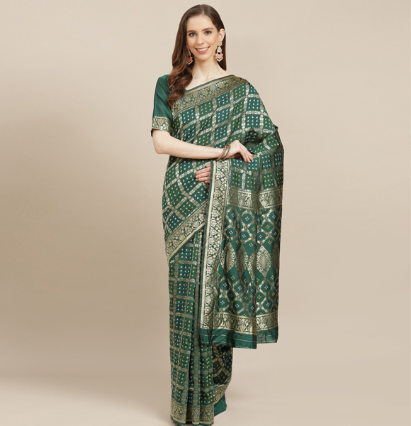 Printed Silk Blend Saree with Blouse GM-1129