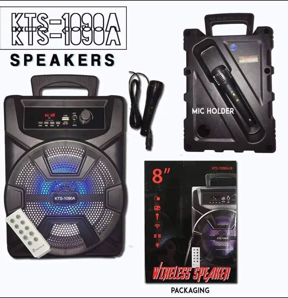 KTS 1090 Karaoke Wireless Bluetooth Speaker 8 Inch Karaoke Wireless Bluetooth Speaker with Mic