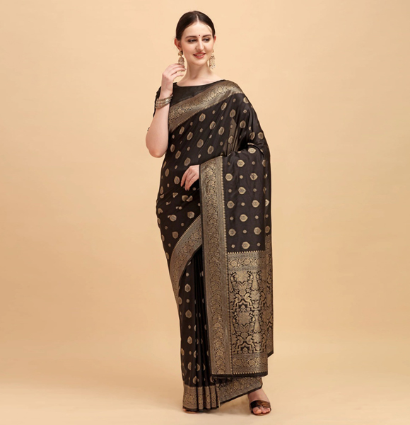 Printed Silk Blend Saree with Blouse GM-1087