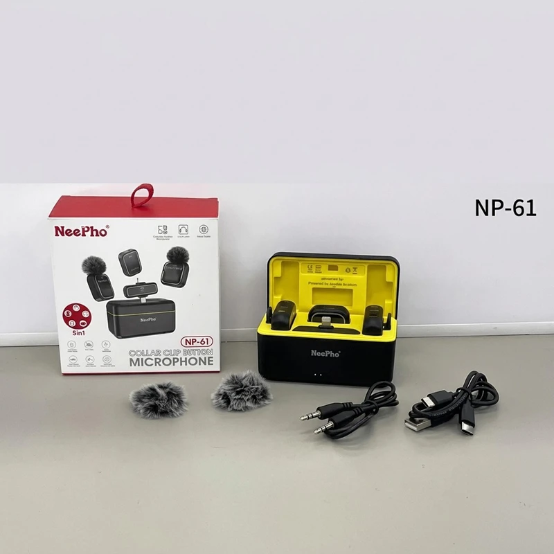 Neepho NP-61 Wireless Microphone with DSP Noise Cancellation, 2.4GHz Transmission & Multi-Device Support