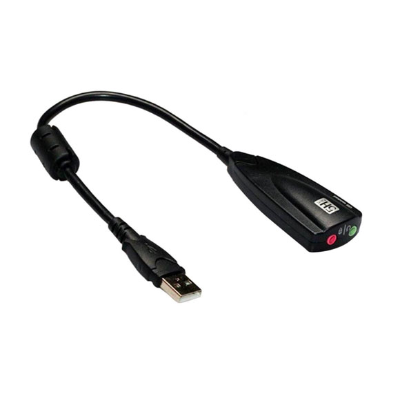 7.1 Channel USB Sound Card With Volume Control - Black