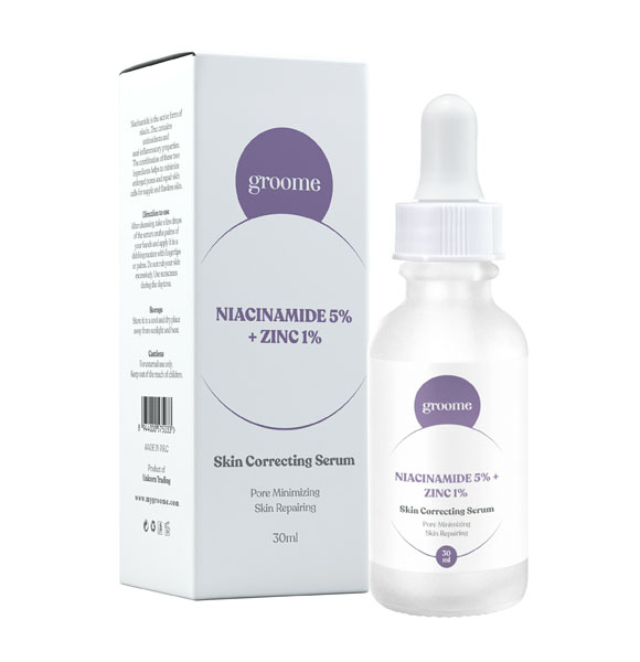 Groome Niacinamide 5% +Zinc 1% Skin Correcting Serum-30 ml (SCL)