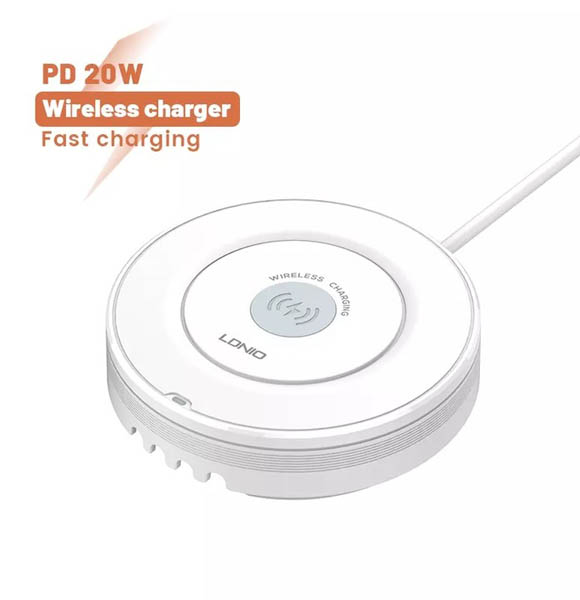 LDNIO AW003 32W Desktop Charger 15W Wireless Charger PD 20W Mobile Phone Fast Charging Round Adaptive 4 USB Charger (H&G)
