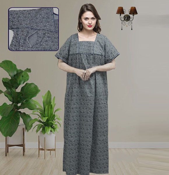Cotton Comfortable Mother care Feeding Maxi Dress For Women GM-1475