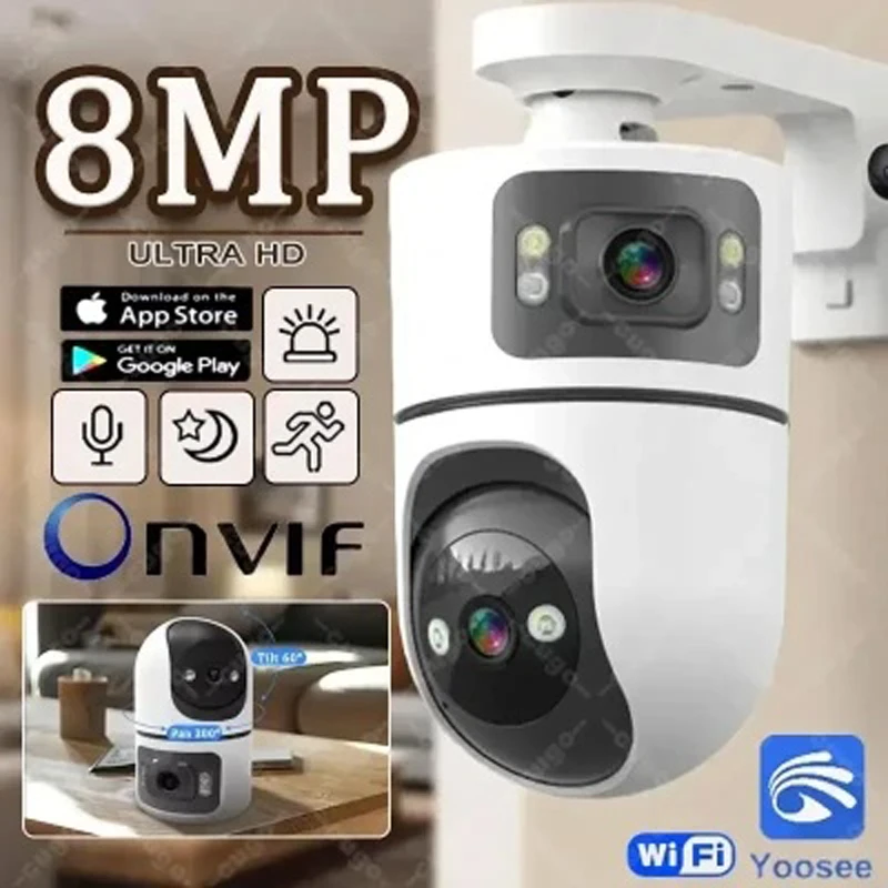 V380 Q9 8MP Dual Lens 360° PTZ WiFi Security Camera