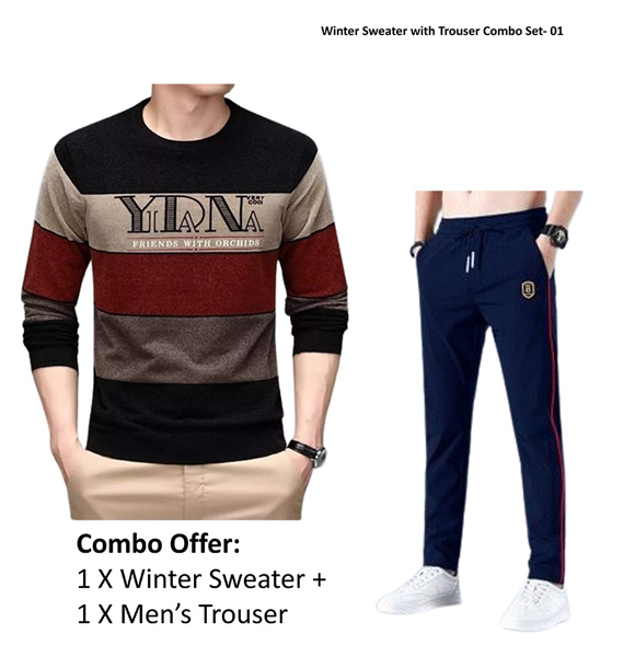 Winter Sweater with Trouser Combo Set - 01