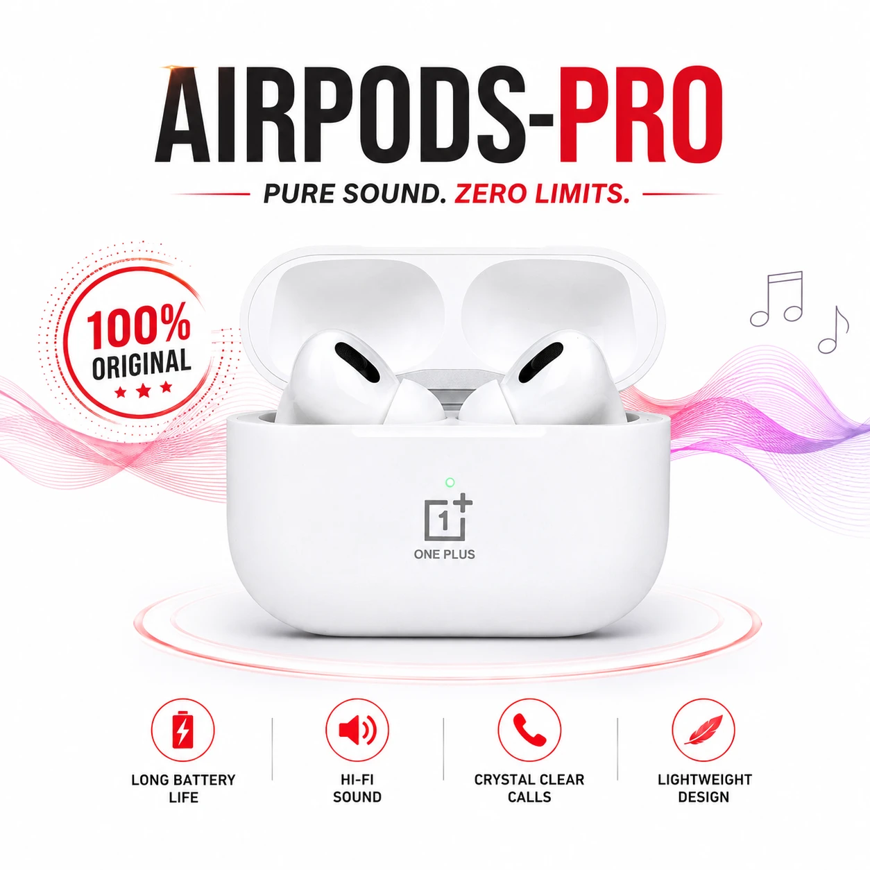 OnePlus AirRO3 TWS Bluetooth Earbuds – Noise Reduction, 360mAh Battery, Clear Sound, White