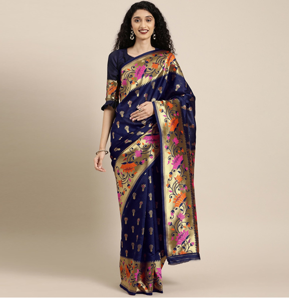 Gorgeous Silk Blend Printed Saree with Blouse GM-1161