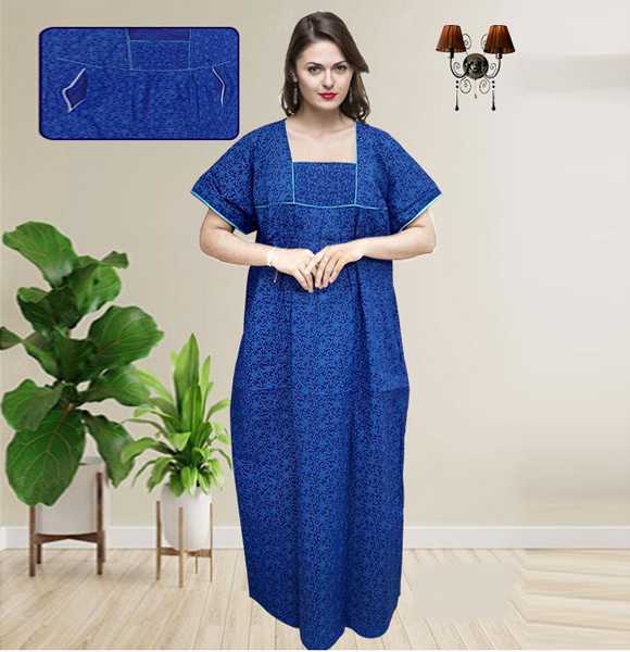 Cotton Comfortable Mother care Feeding Maxi Dress For Women GM-1477