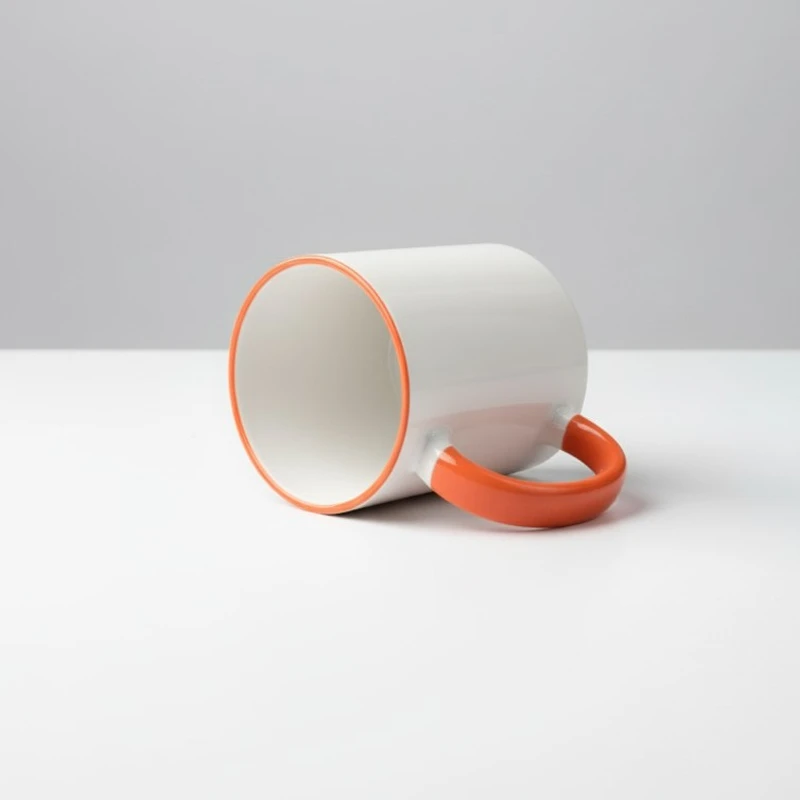 Rim Color Round Handle Personalised Ceramic Mug | Custom Photo, Text & Logo