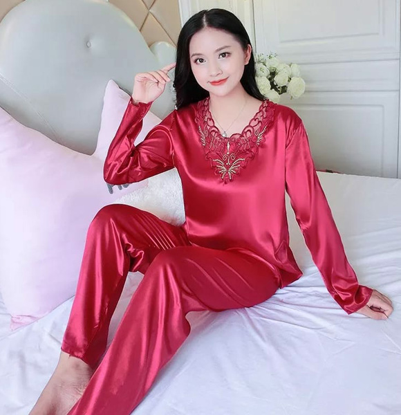 Silk Satin Night suit set -GM-1040