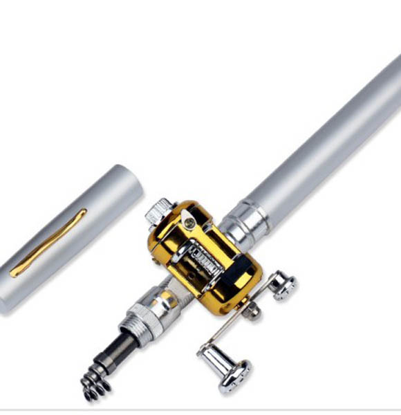 Portable Pocket Telescopic Mini Fishing Pole Pen Shape Folded Fishing Rod With Reel Wheel (DS)