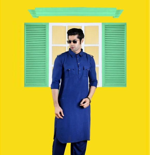Eid Collection Stylish Kabli Set for Men (blue)