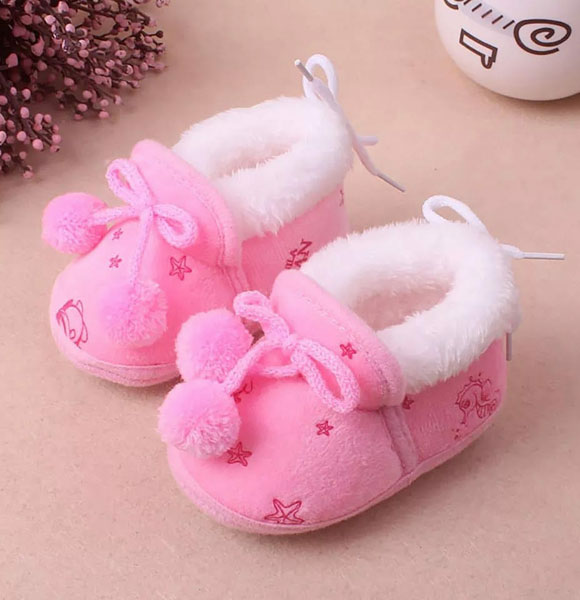 Baby Shoes Winter Newborn Baby Girls Princess Winter Boots First Walkers Infant Toddler Soft Soled Kids Girl Footwear Shoes pink