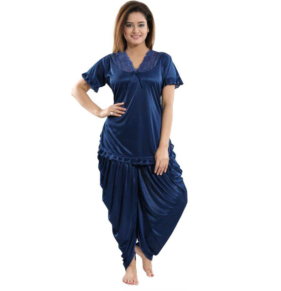 Satin Night Suit Set (Top & Dhoti Pajama) -GM-1114