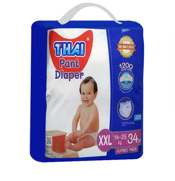 Thai Pant Style Baby Diapers Jumbo Pack-XXL (14-25 Kg) 34pcs
