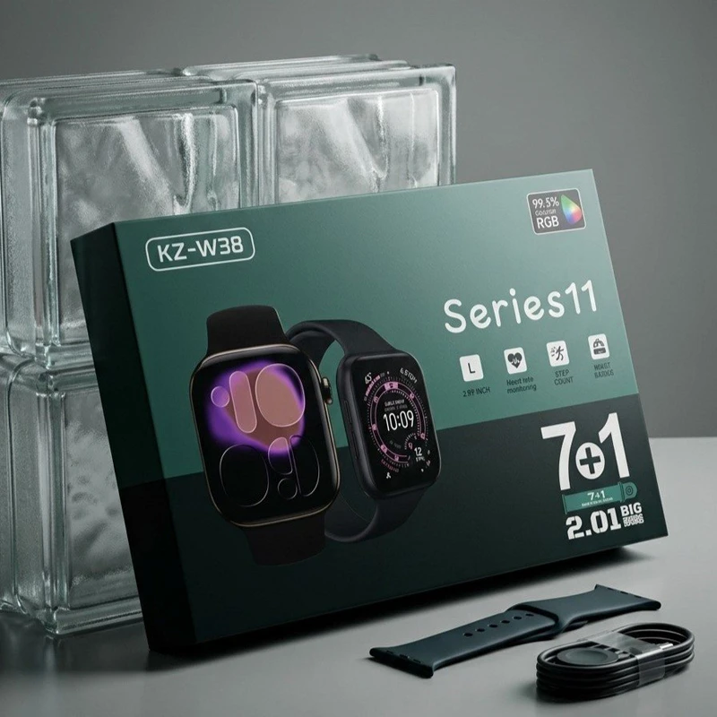 KZ-W38 Series 11 Smart Watch 7+1 Combo with 2.01 Inch Display & Fitness Tracking