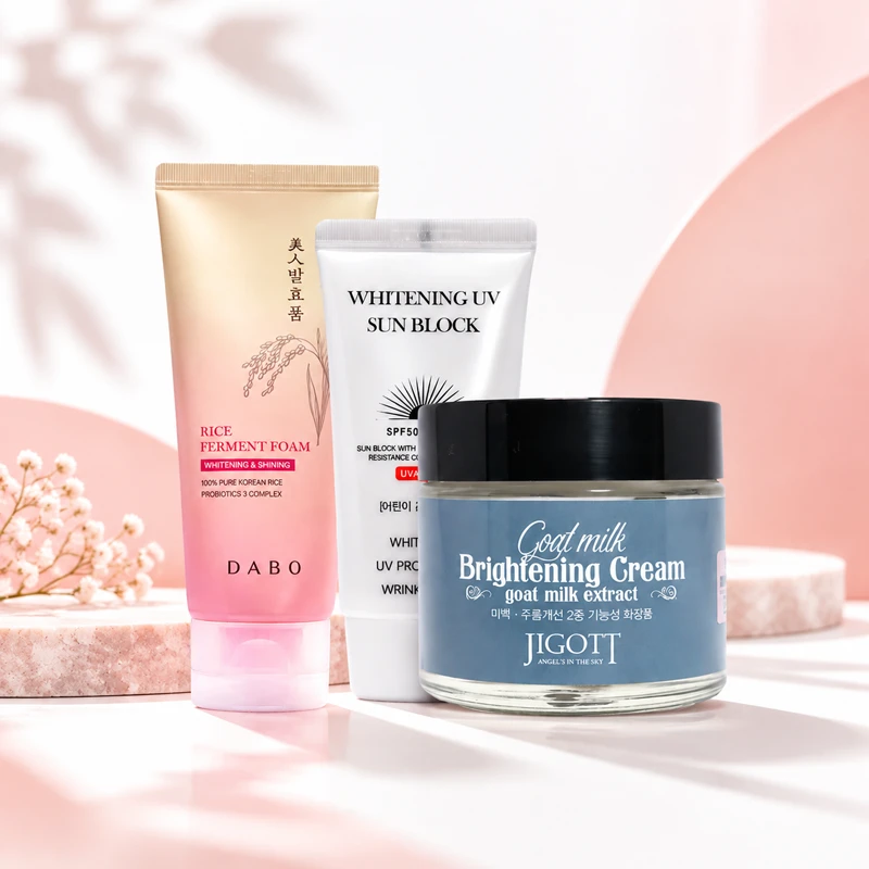 Whitening Care & Sun Protection Combo – 3-Piece Korean Skincare Set