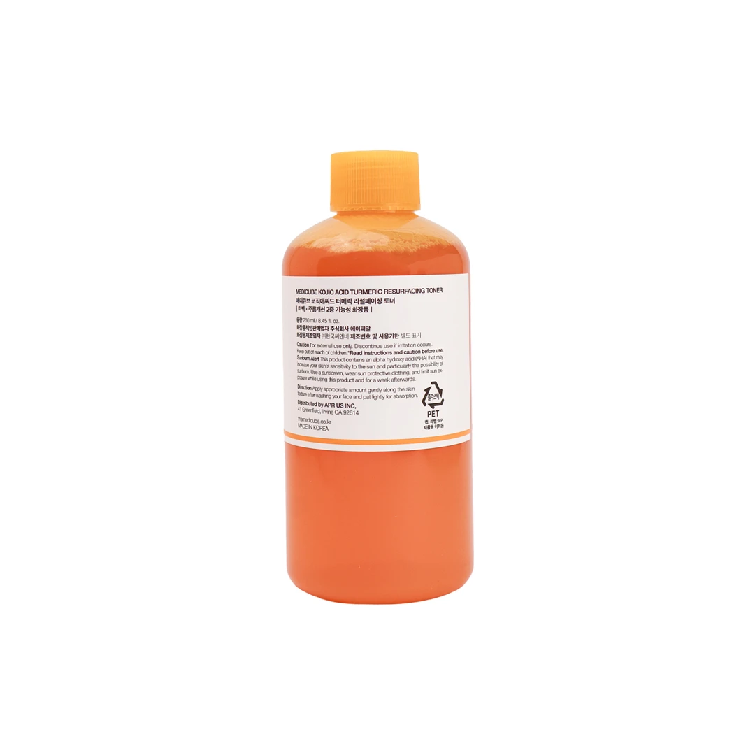 Medicube Kojic Acid Turmeric Resurfacing Toner 250ml – Brightening & Dark Spot Care