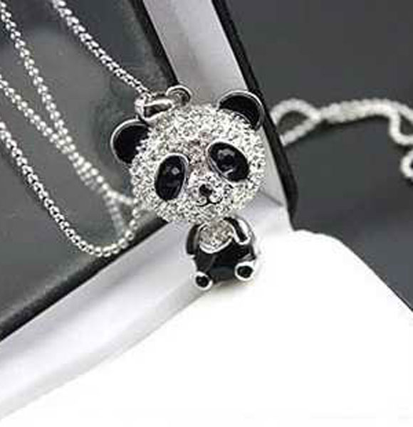 Fashion Woman's necklace inlay crystal panda exquisiteness Jewelry necklace