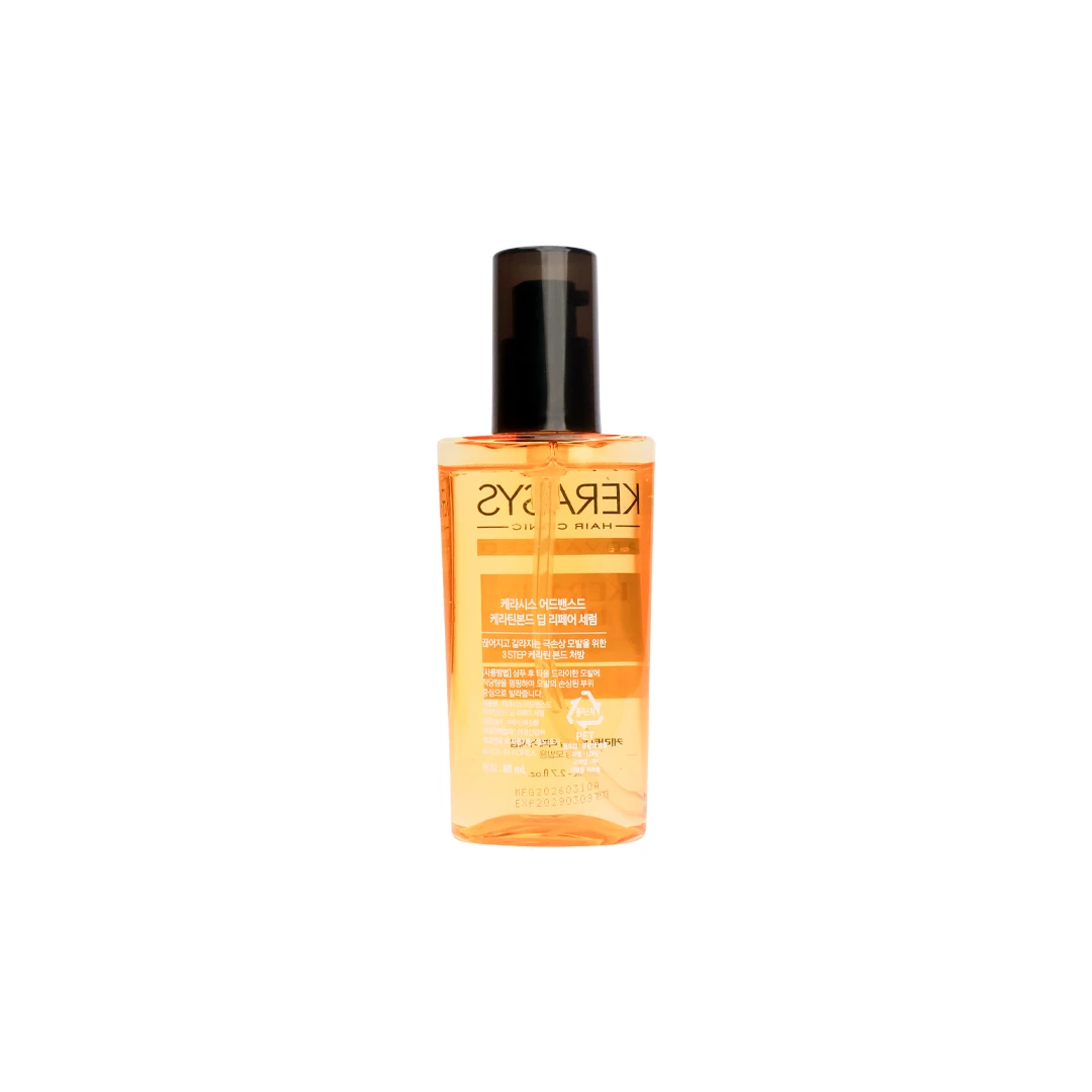 Kerasys Advanced Keratin Bond Deep Repair Serum 80ml – Intensive Hair Repair Serum with Keratin, 10 Protein Complex & 7 Nourishing Oils