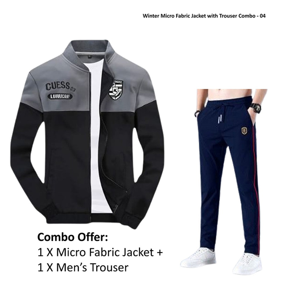 Winter Micro Fabric Jacket with Trouser Combo - 04