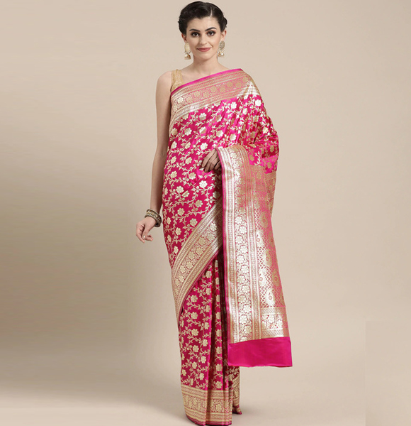 Gorgeous Silk Blend Printed Saree with Blouse GM-1185