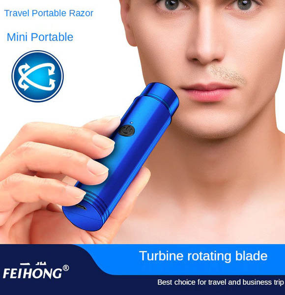 Mini Electric Shaver with Rotary Head USB Charging Travel Portable Face Body Razor 1 order (DS)