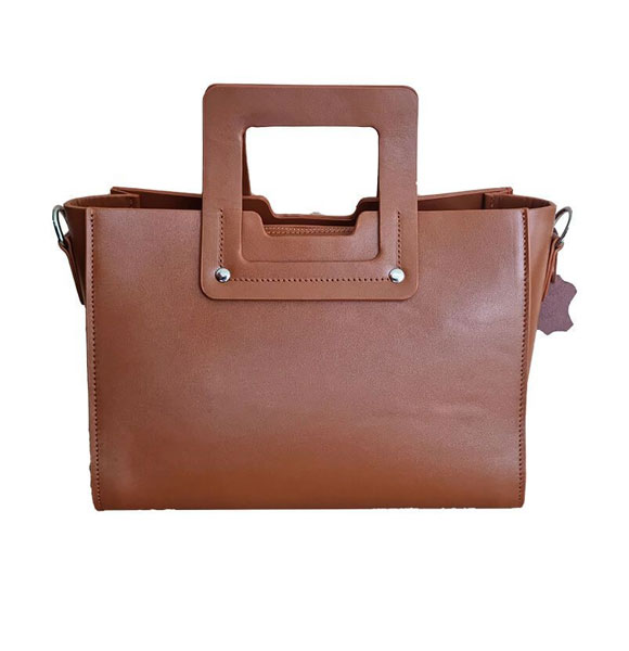 Tan Color Square Leather Handbag SB-HB510
