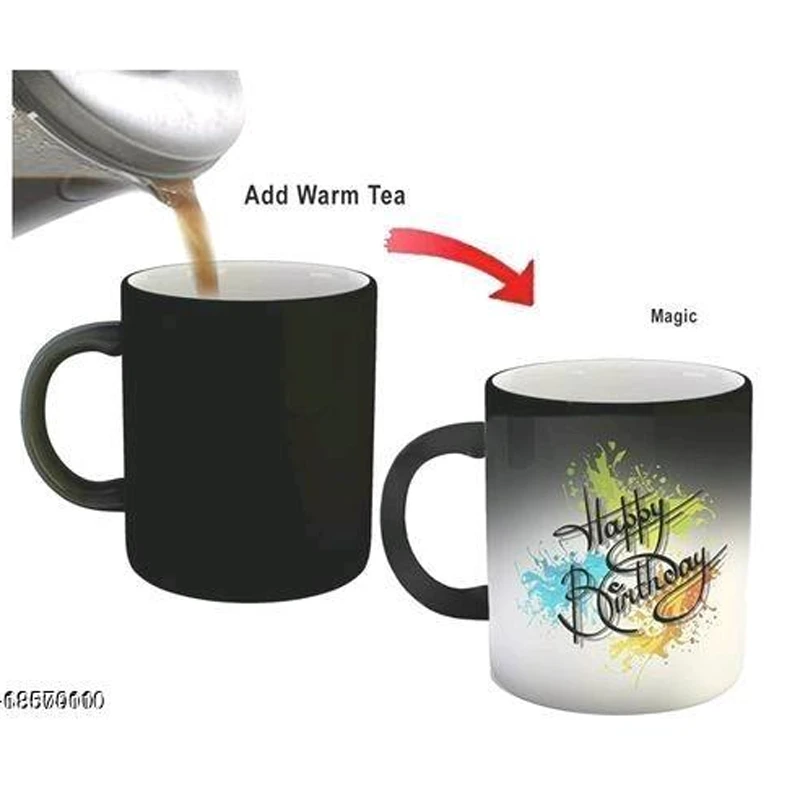 Customized Printed Magic Mug – Black | Heat Reveal Photo Mug | Custom Photo, Text & Logo