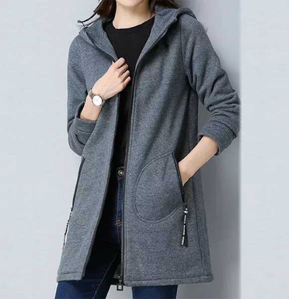 Elegant Ladies Winter Hoodies (Gray)