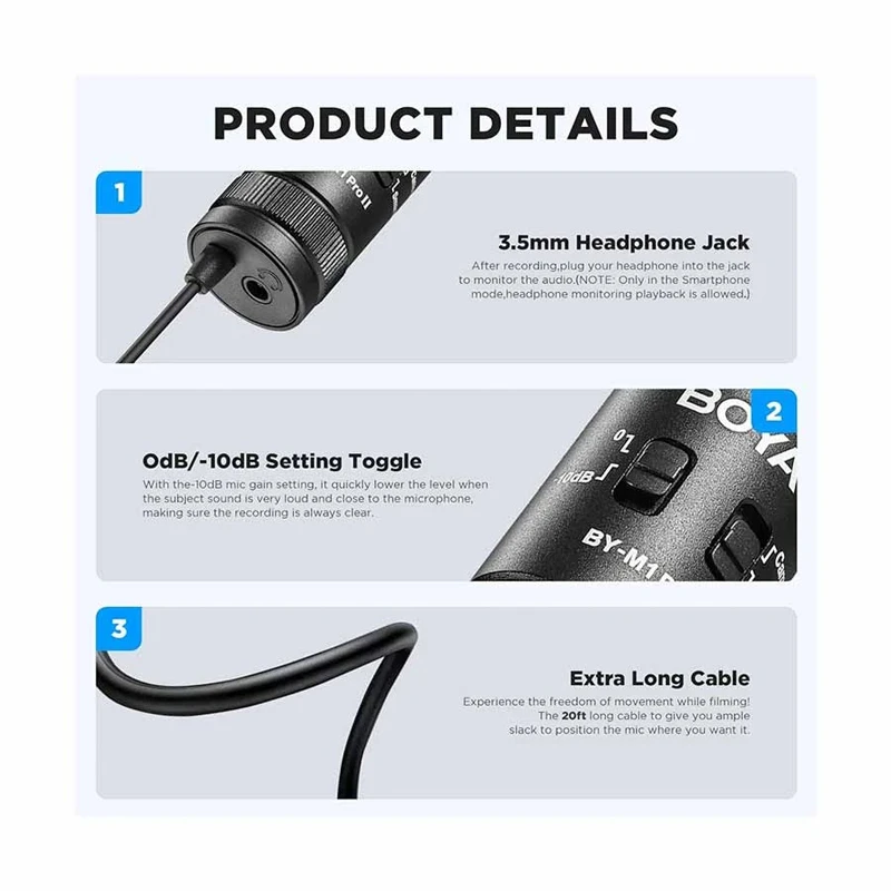 BOYA BY-M1 Pro II Universal Lavalier Microphone