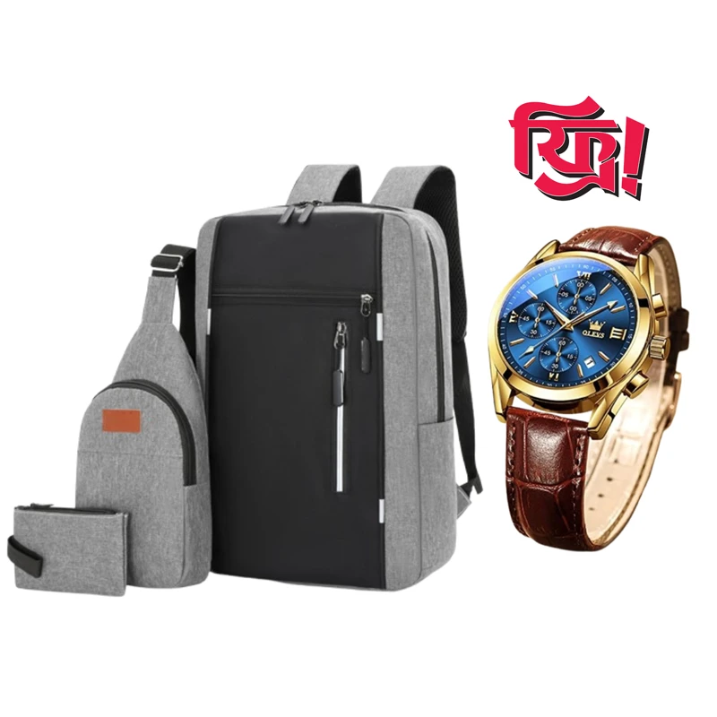 Exclusive 3-in-1 Bag Set Combo with Free Watch!