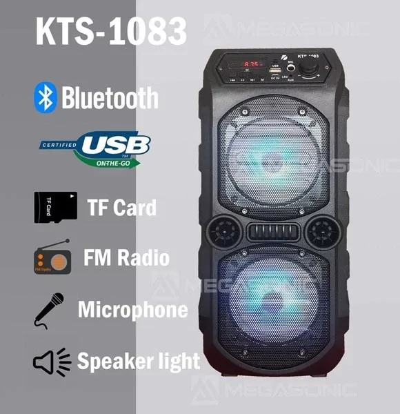 Portable Wireless Karaoke Speaker KTS 1083 With Microphone TF Card And FM Radio
