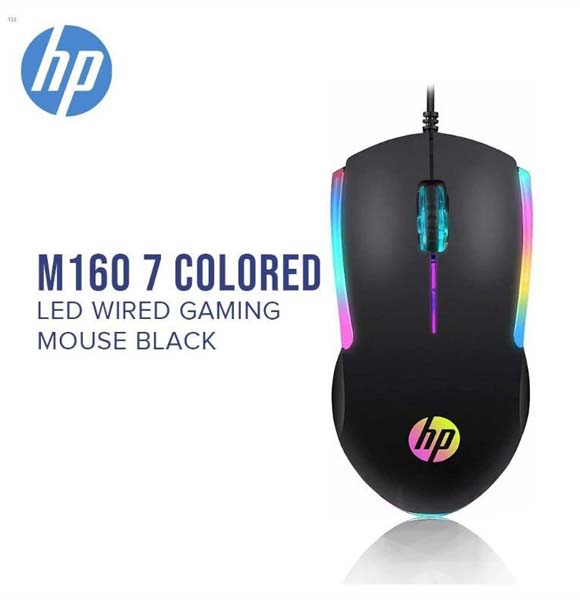 HP M160 Wired 7 Color LED Gaming Mouse 1000DPI 3 Button Wired Gaming Mouse