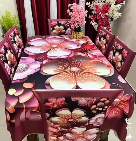 China Premium 3D Print Table Cloth Set