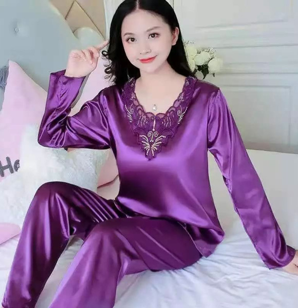 Silk Satin Night suit set -GM-1042