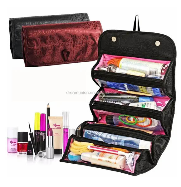 Roll-N-Go Makeup Case COSMETIC BAG Roll Up Travel Pouch Smart Toiletry Bag (ANZ)